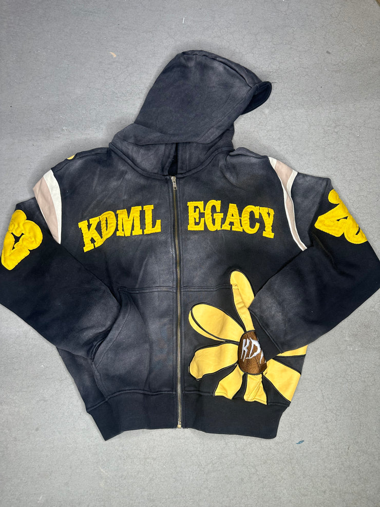 BLACK KDM FLOWER HOODIE