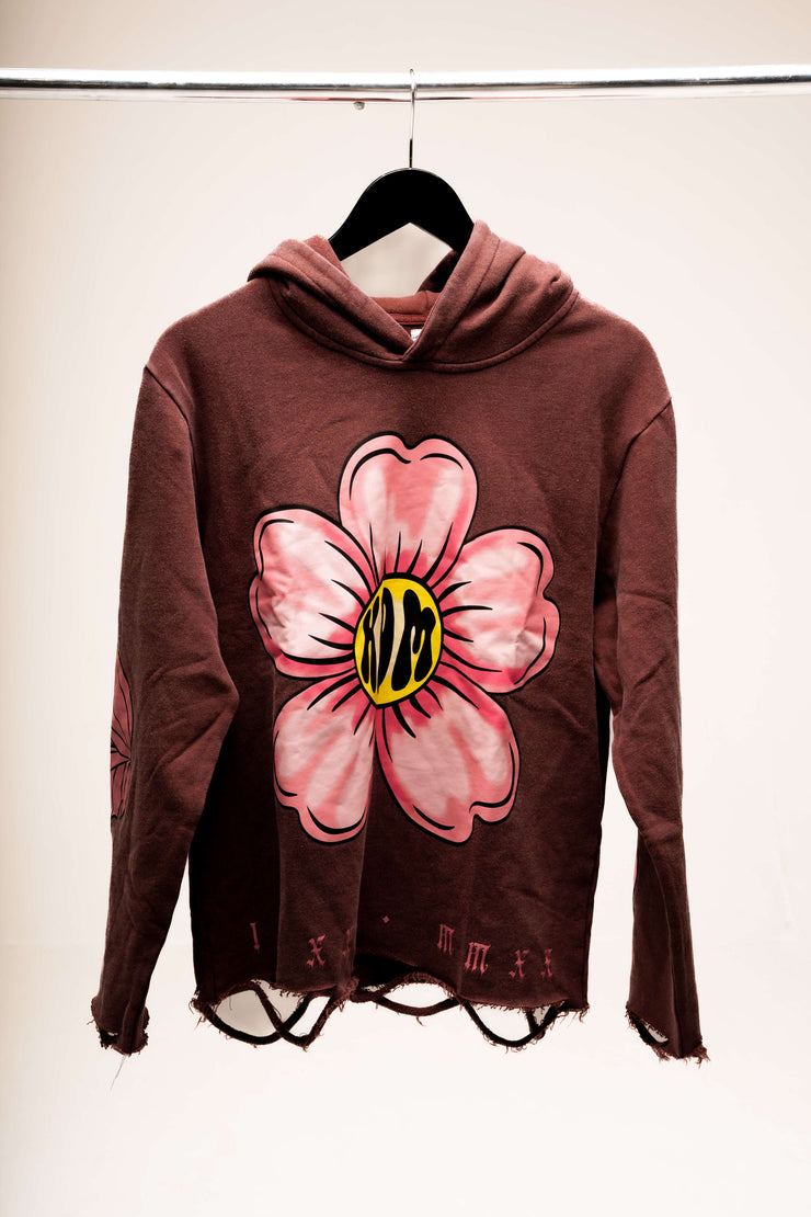 Dark Brown & Pink Hoodie