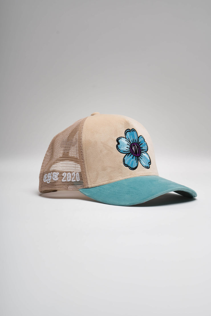 Brown & Light Blue Trucker