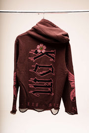 Dark Brown & Pink Hoodie