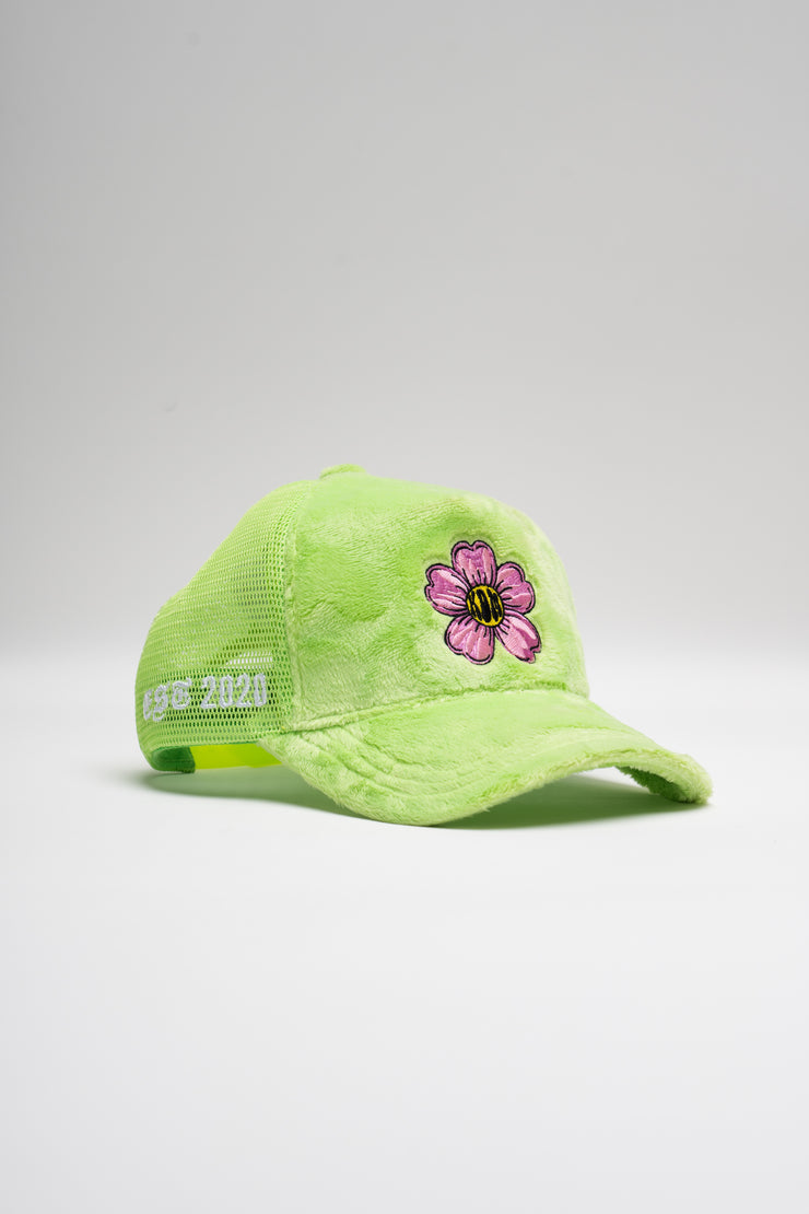 Light Green & Pink Velvet Trucker